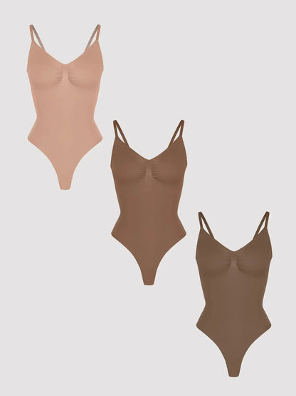 3-Pack Tummy Control Seamless Bodysuit Bundle