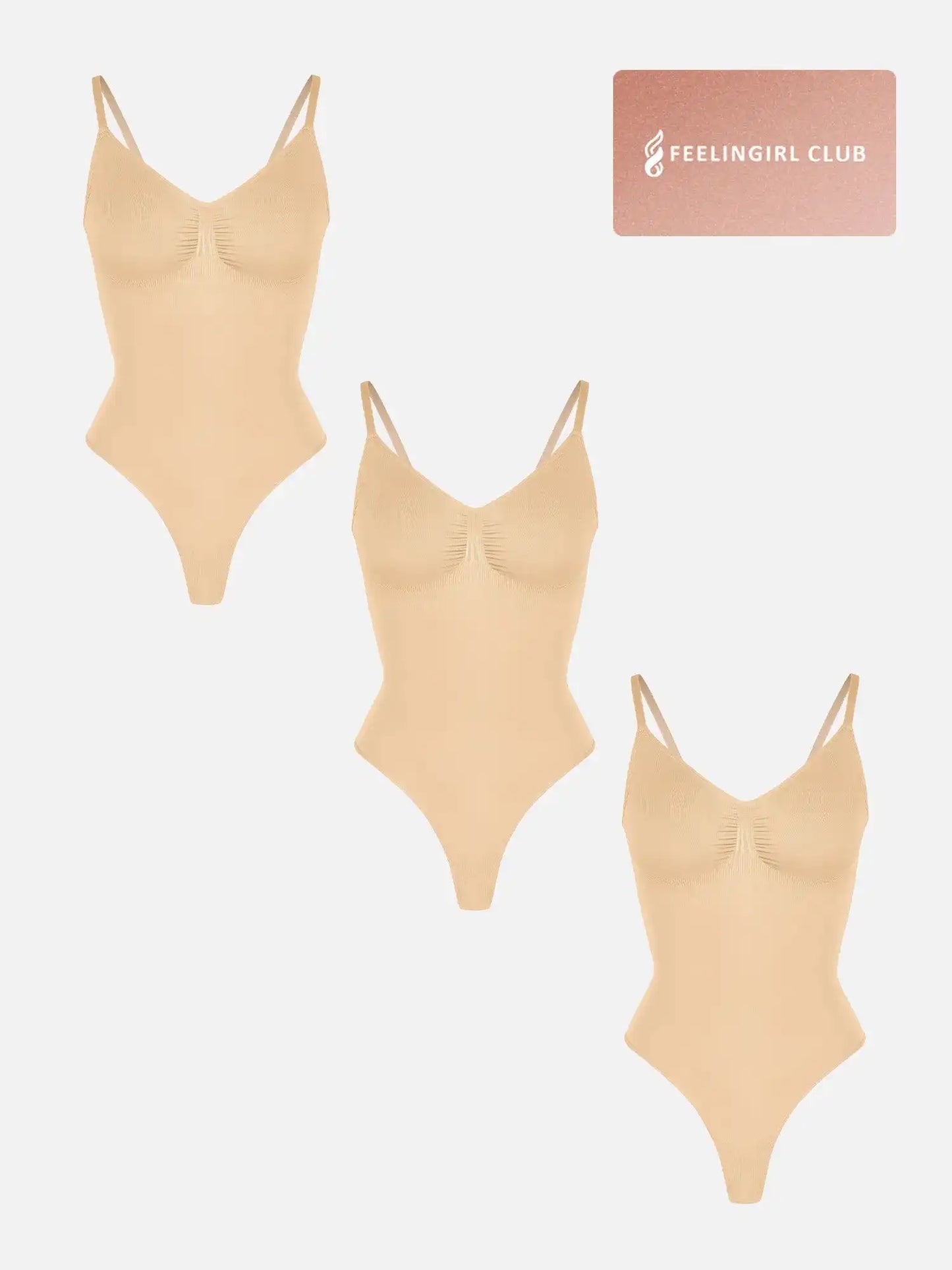 3-Pack Tummy Control Seamless Bodysuit Bundle