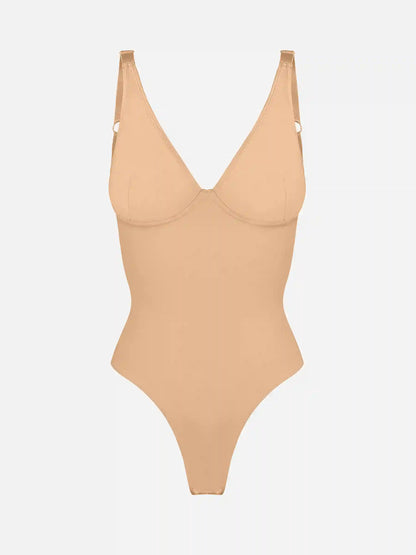 V-Neck Tummy Control Sculpt Bodysuit