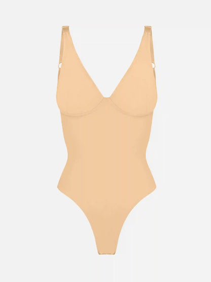 V-Neck Tummy Control Sculpt Bodysuit