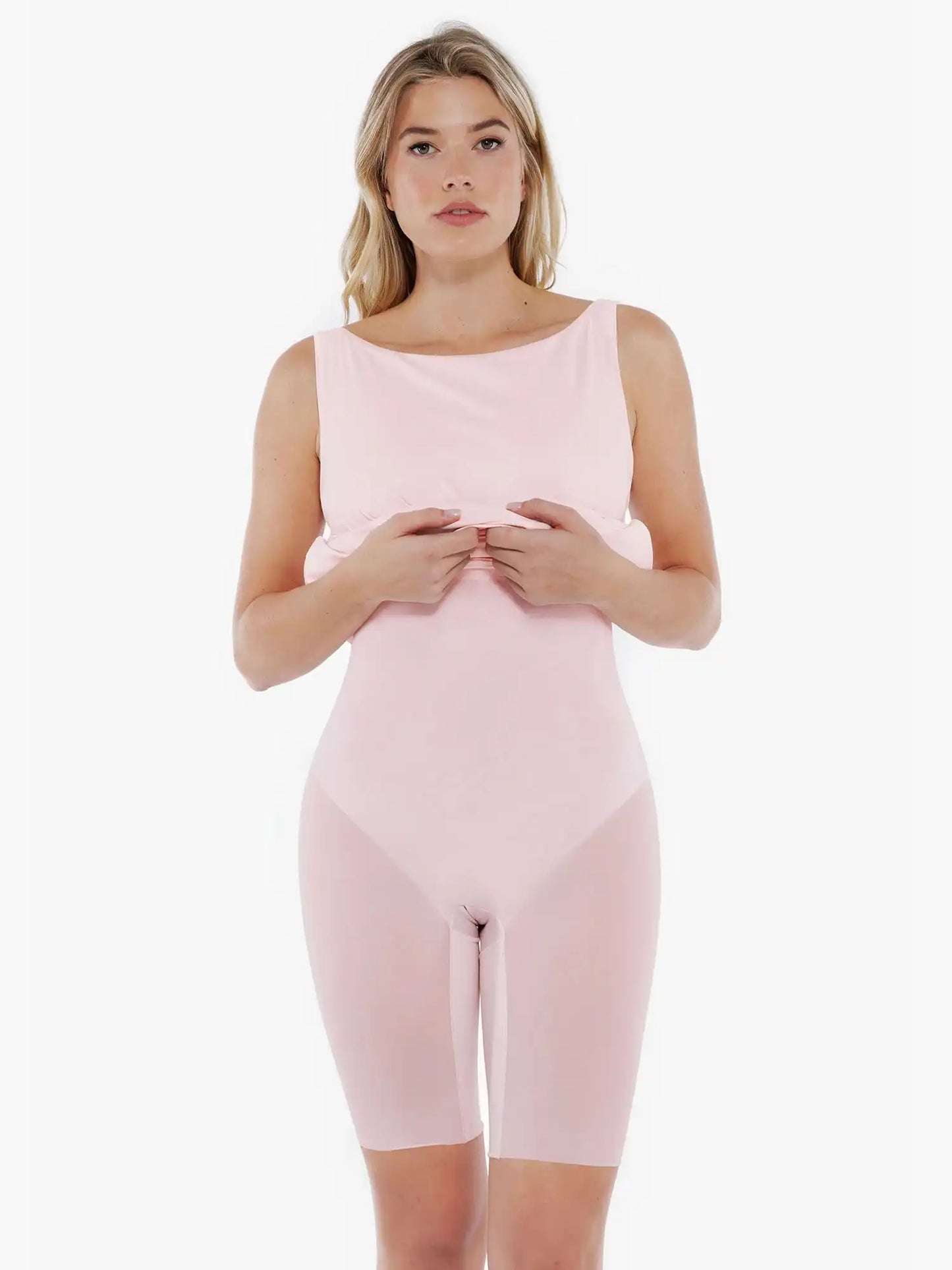 Popilush Shapewear Boatneck Draped Sculpting Maxi Dress