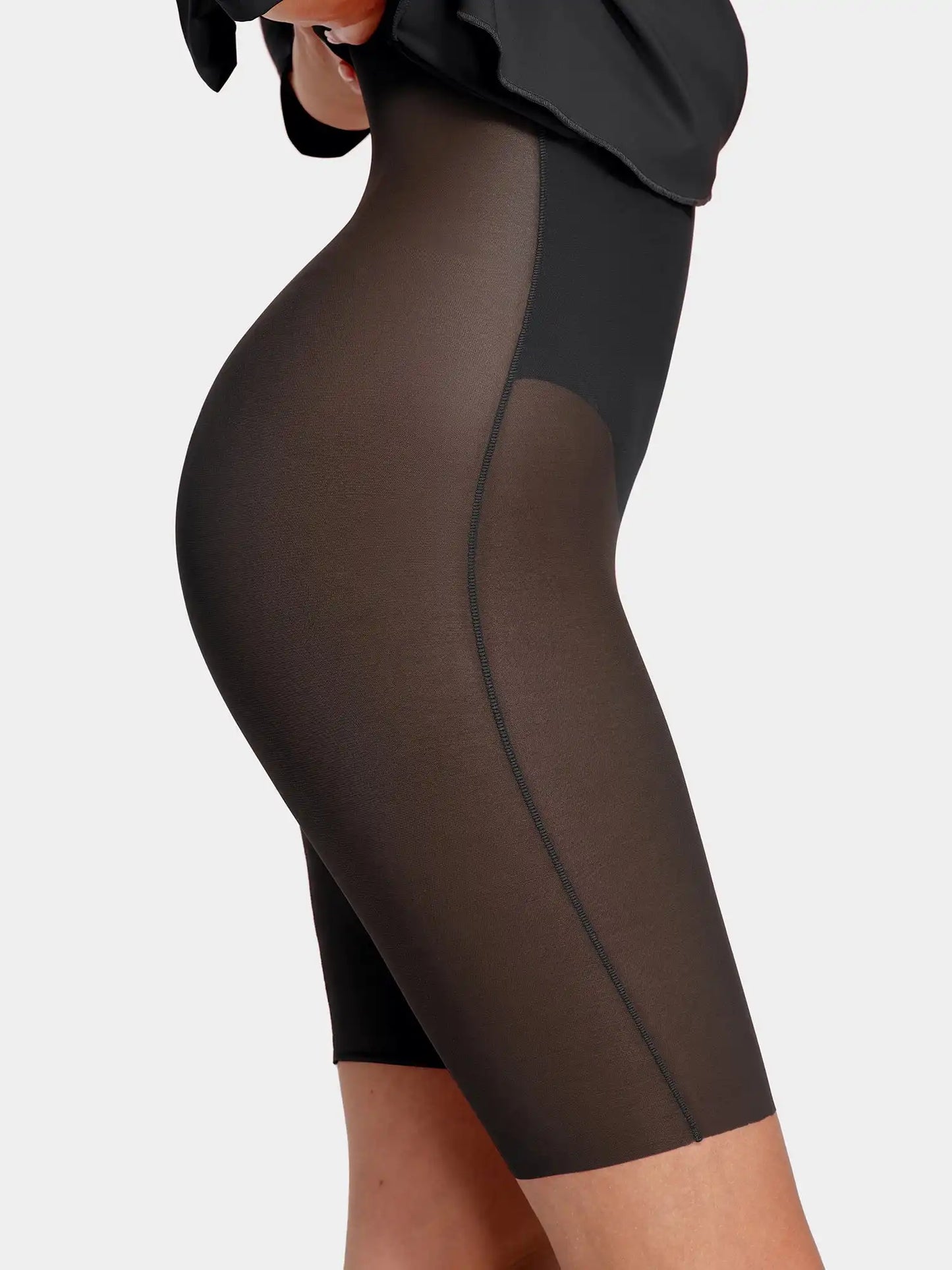 Popilush Shapewear Long Sleeve Lace Trim Sculpting Mermaid Maxi Dress