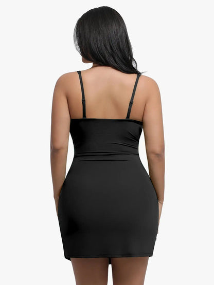 Popilush Shapewear Sculpting Side Slit Mini Dress