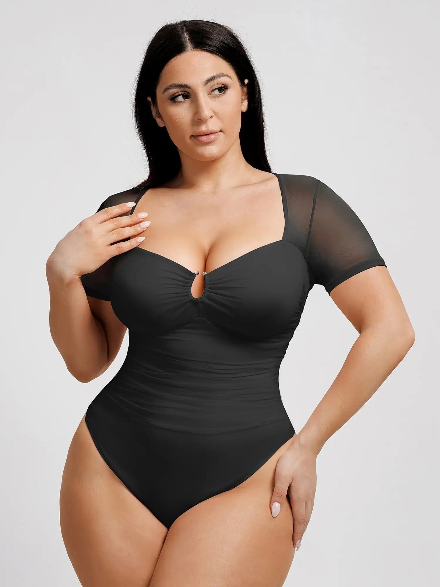 Ultra-Fine Mesh Classic Thong Bodysuit