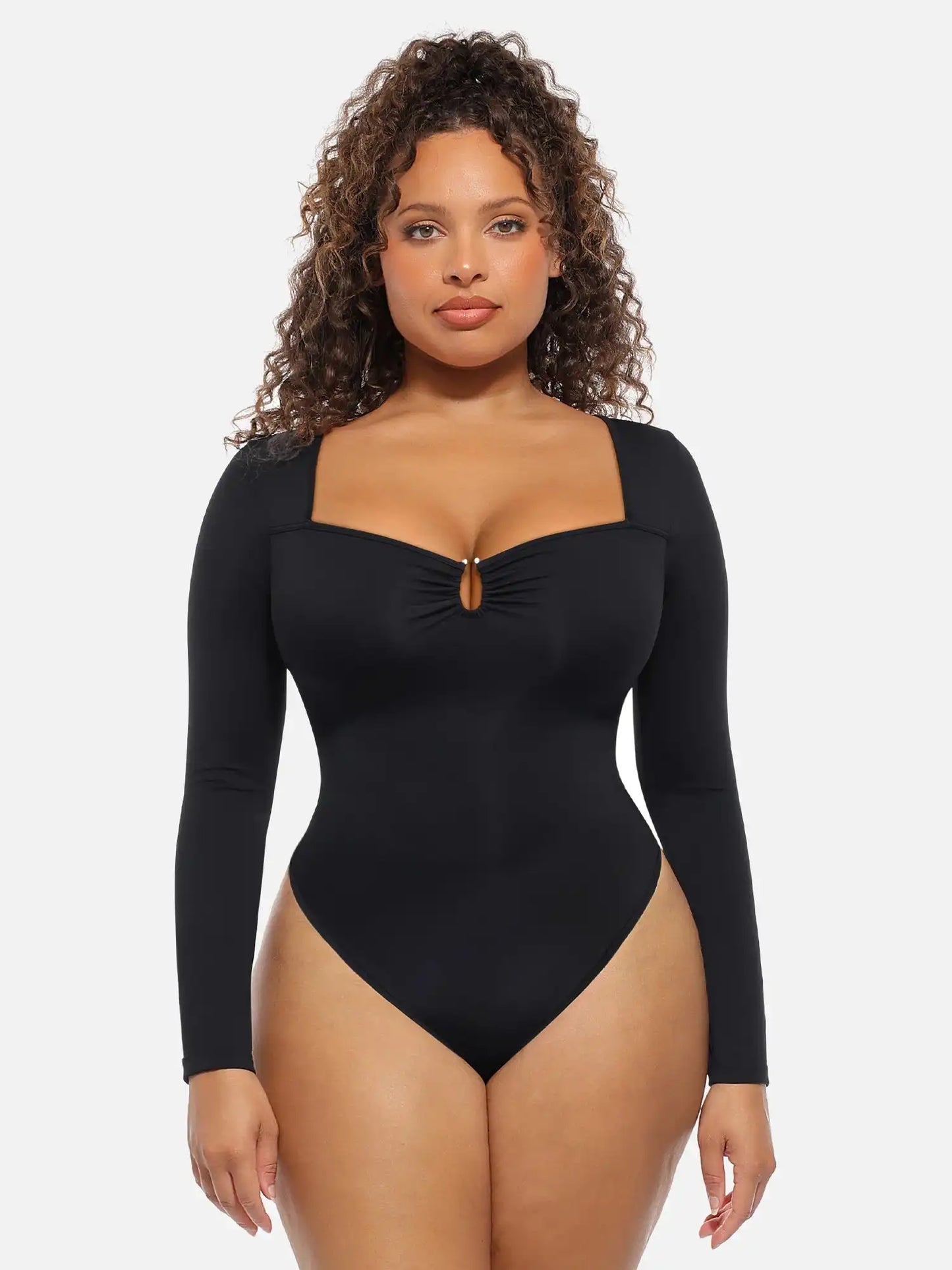 Ultra-Stretch Tummy Control Long-Sleeve Bodysuit
