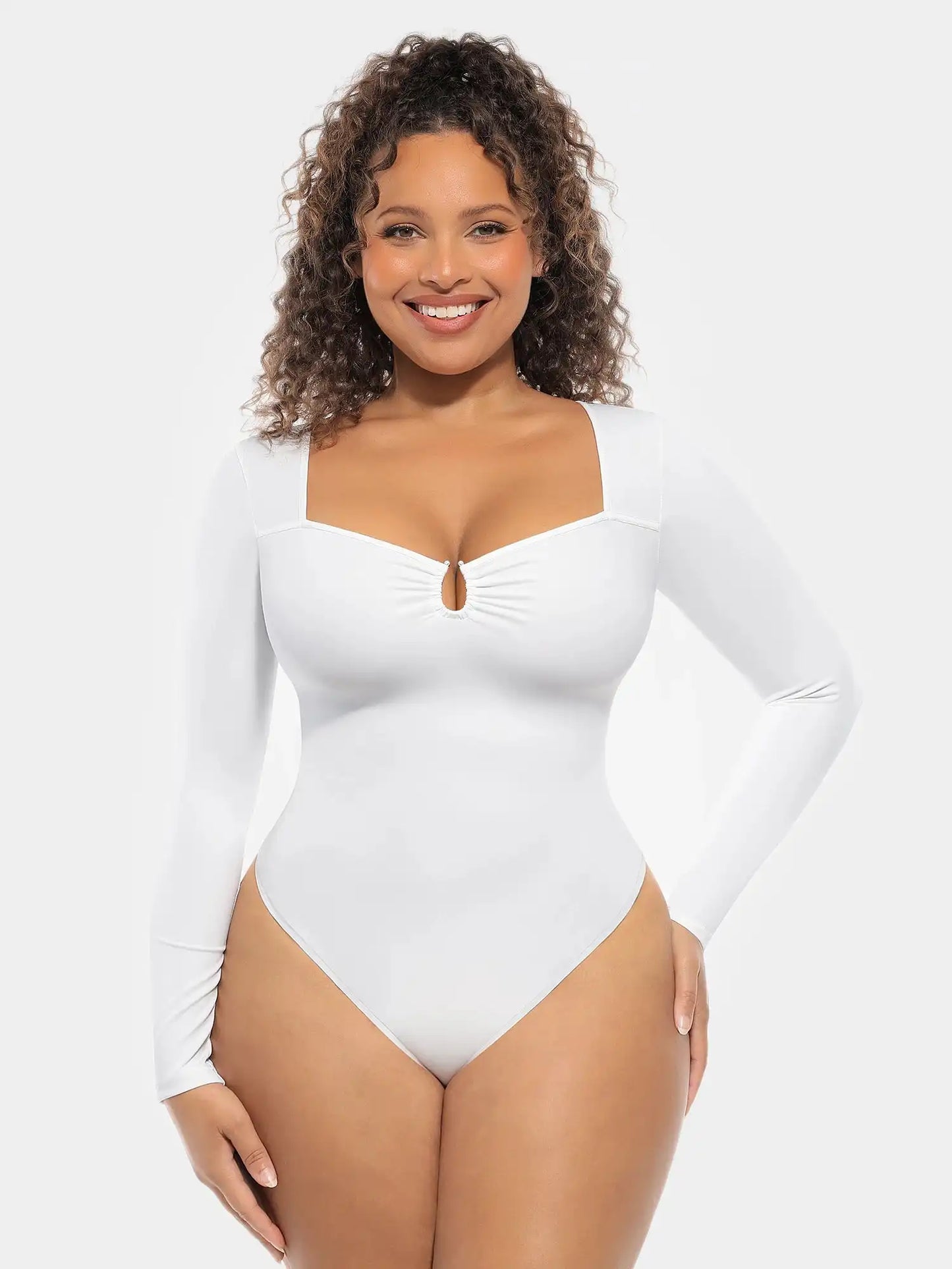 Ultra-Stretch Tummy Control Long-Sleeve Bodysuit