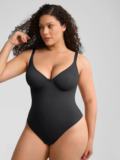 V-Neck Tummy Control Sculpt Bodysuit