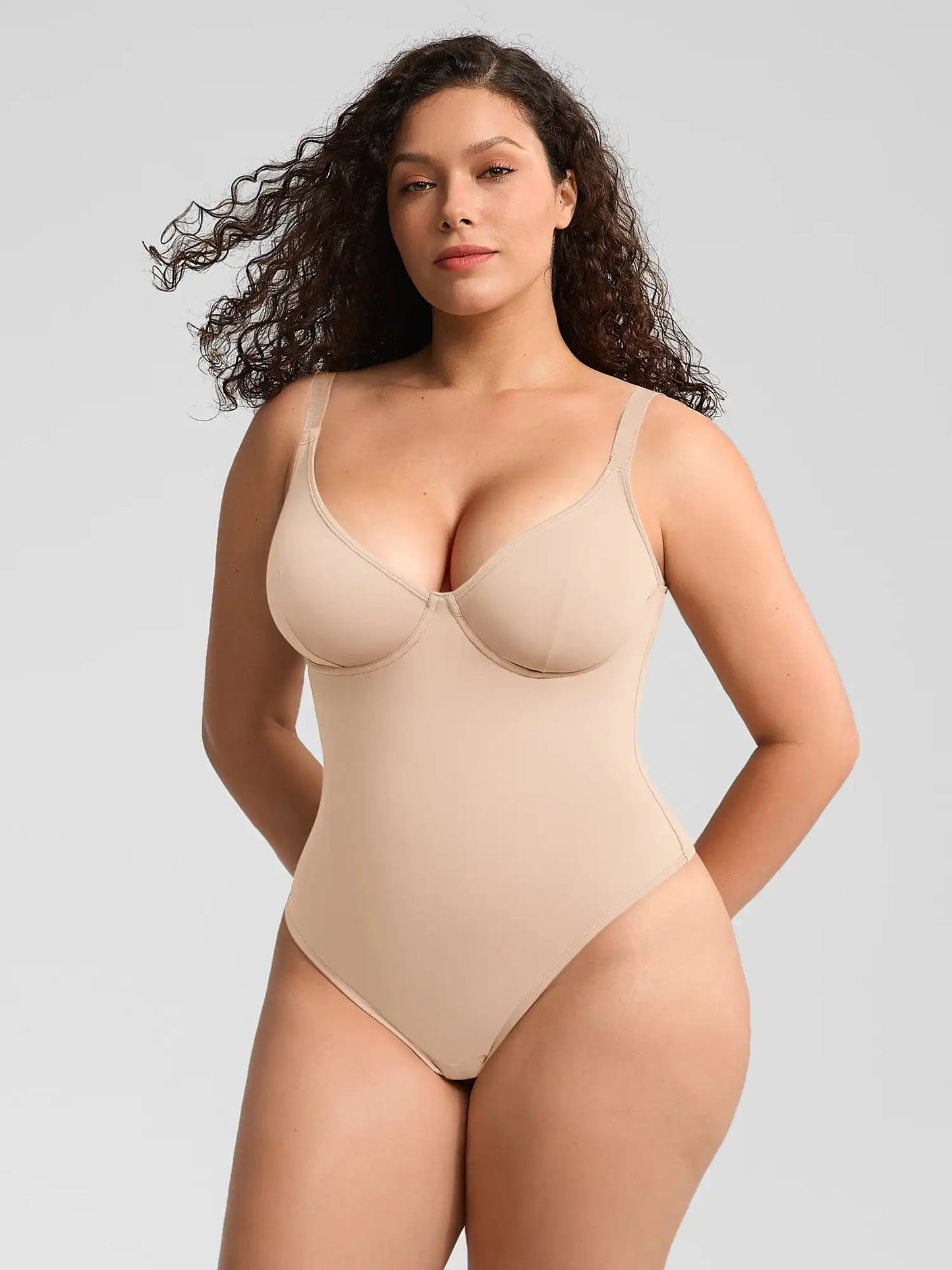 V-Neck Tummy Control Sculpt Bodysuit