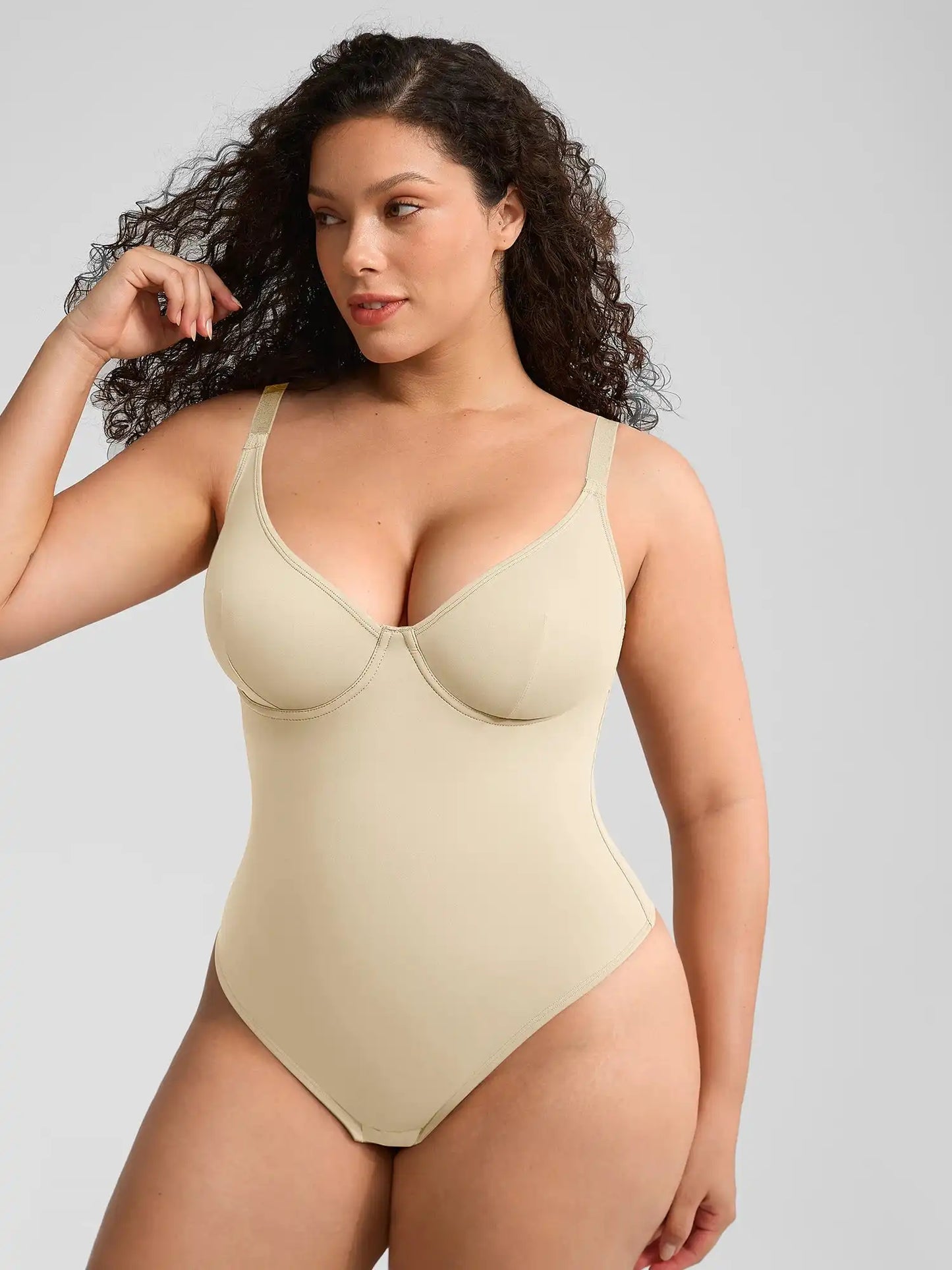 V-Neck Tummy Control Sculpt Bodysuit