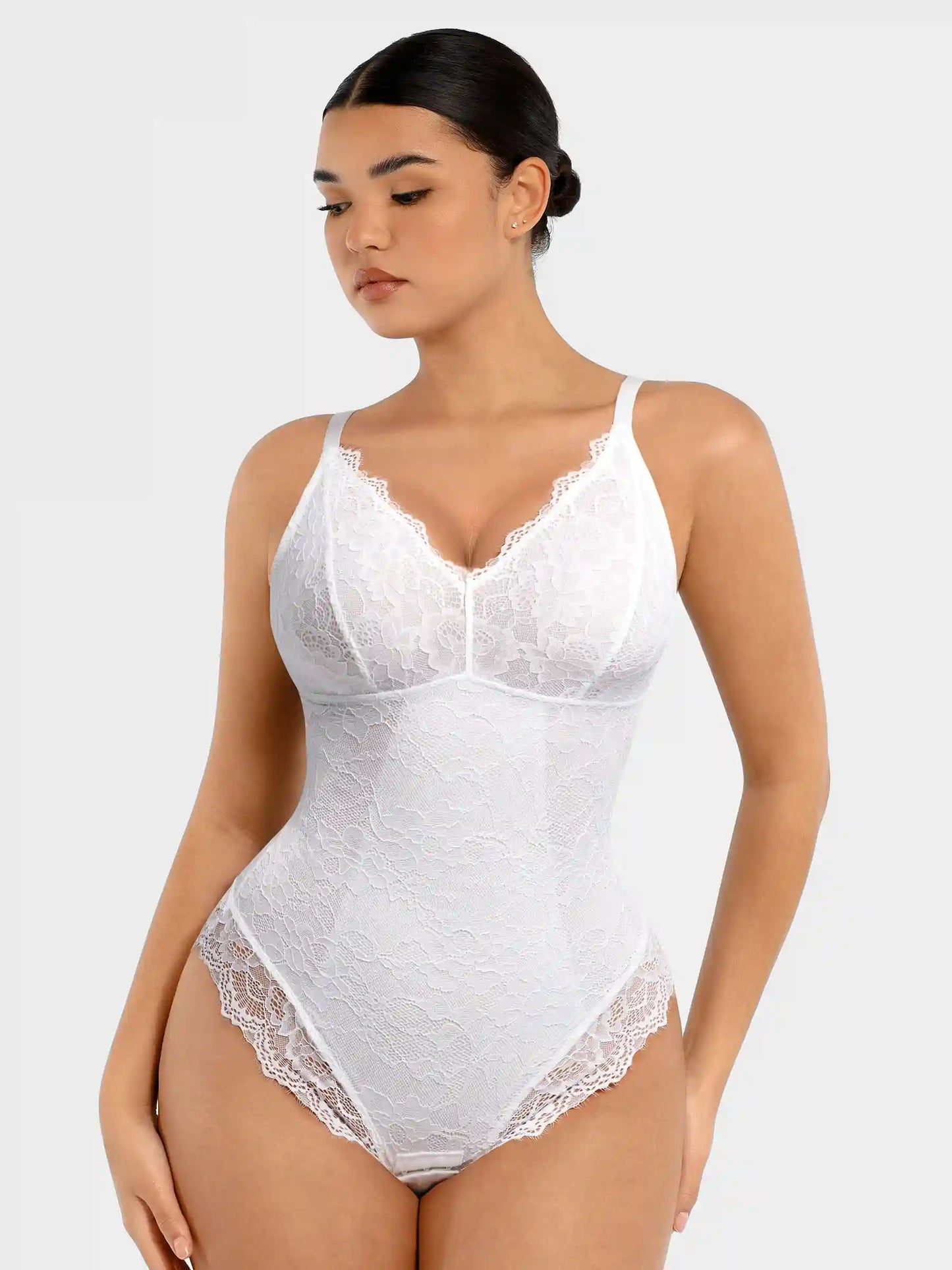 Lace V-Neck Breathable Bodysuit