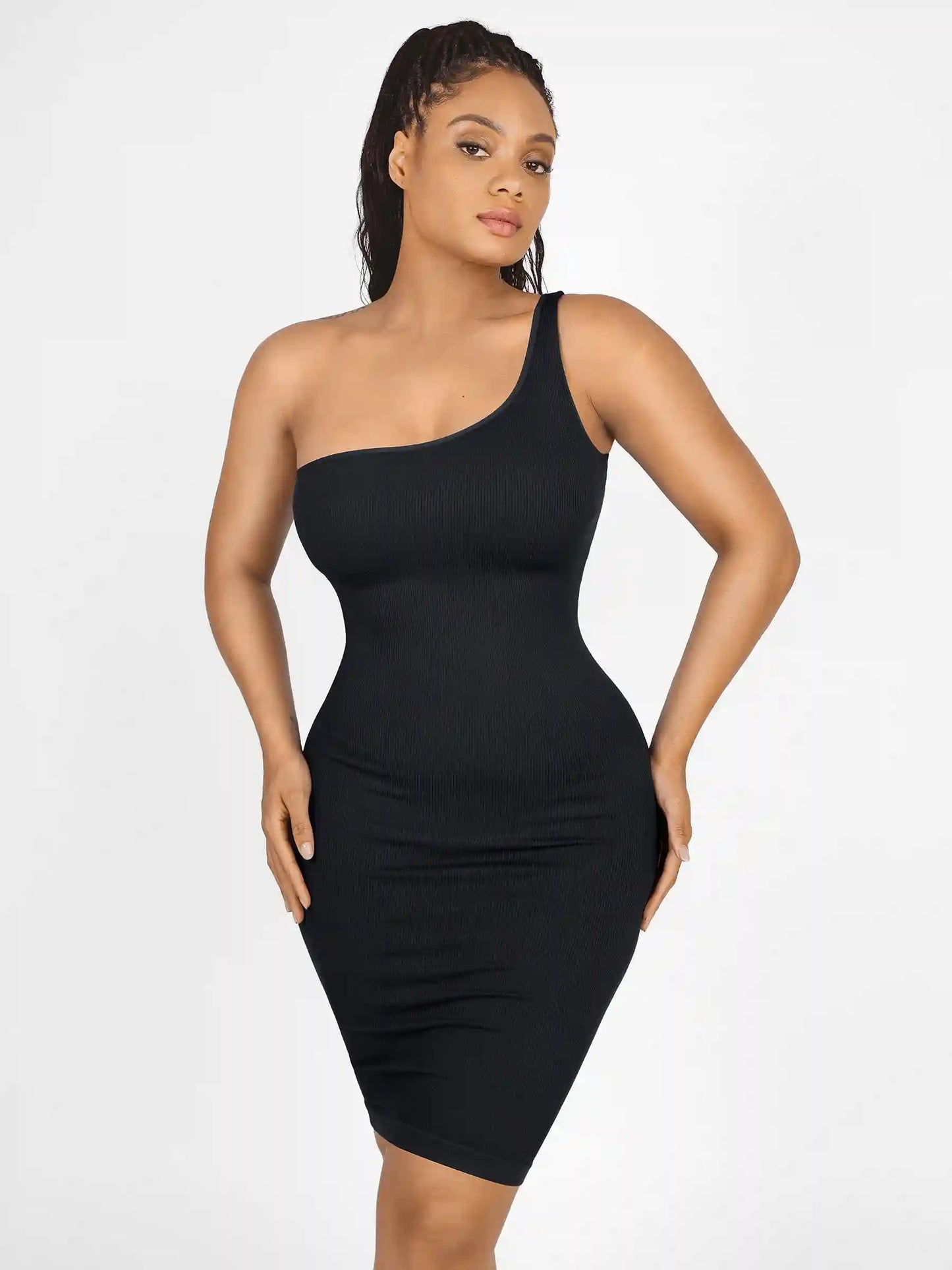 One-Shoulder Tummy Control Shaper Dress