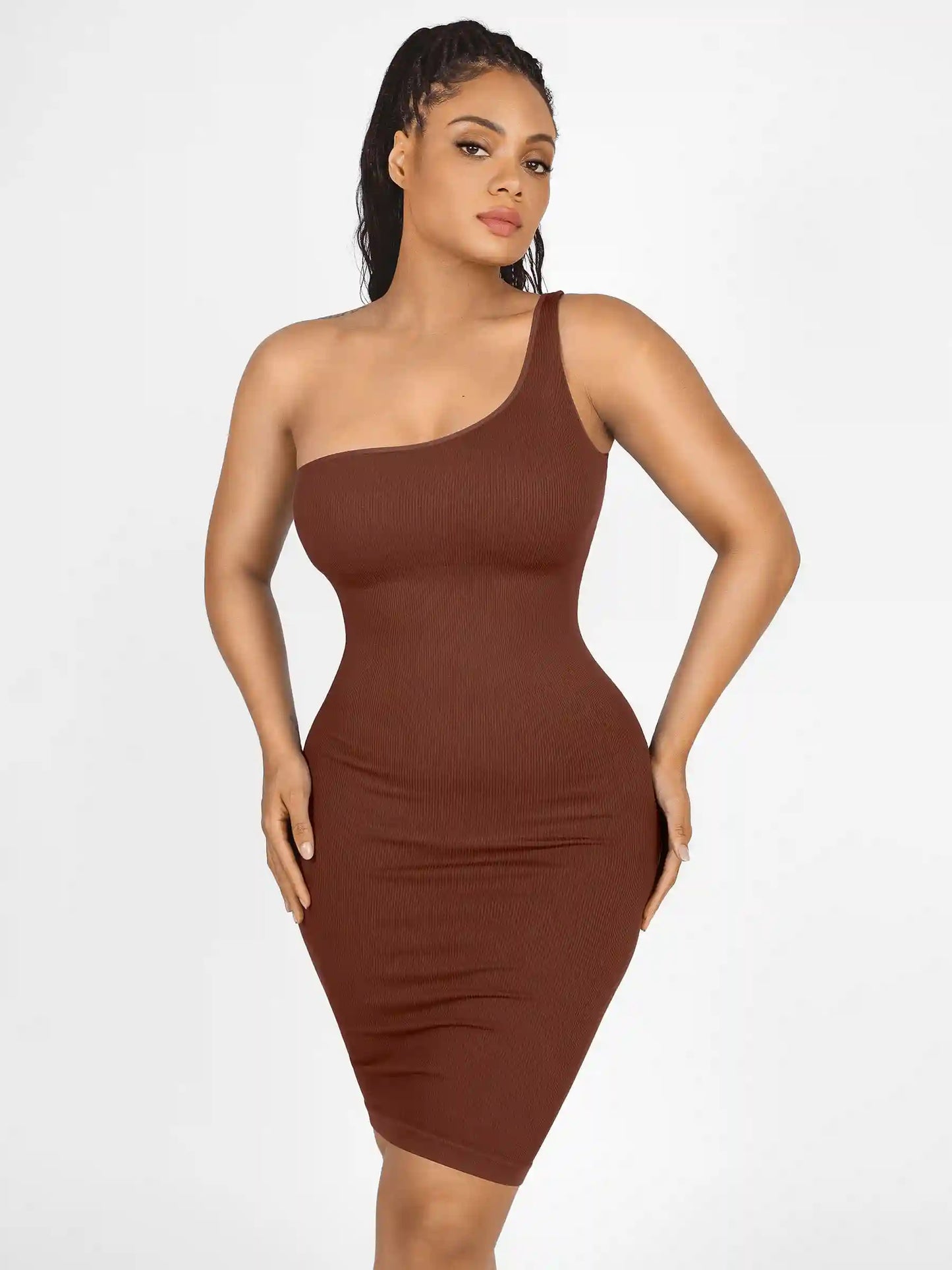 One-Shoulder Tummy Control Shaper Dress
