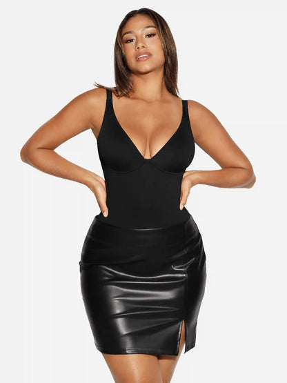 V-Neck Tummy Control Sculpt Bodysuit