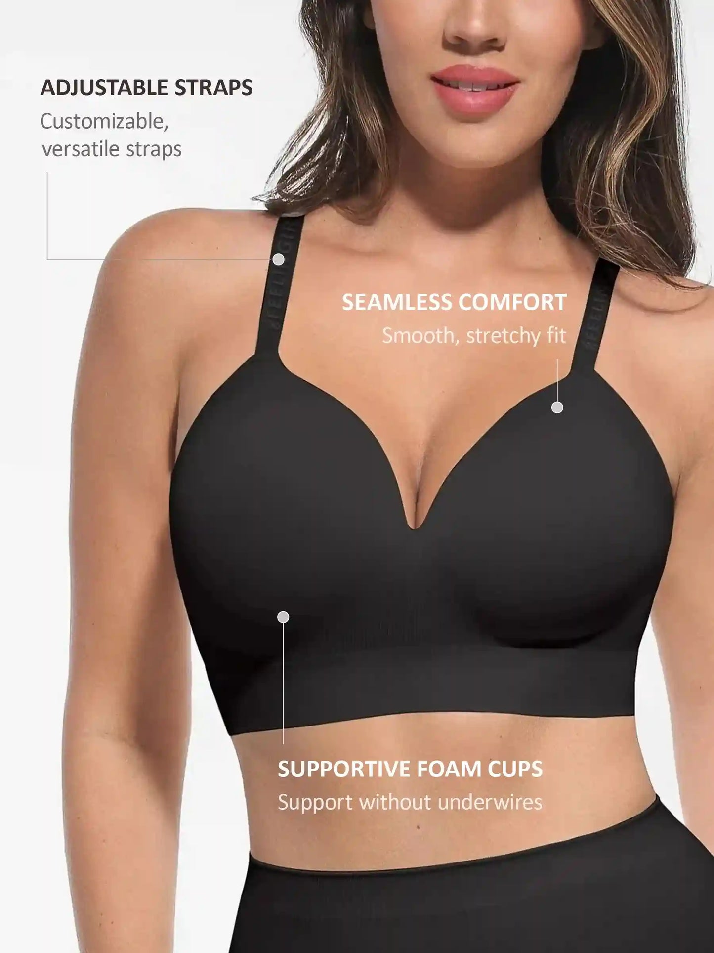 Wireless Push-Up  Adjustable Full Coverage Bra