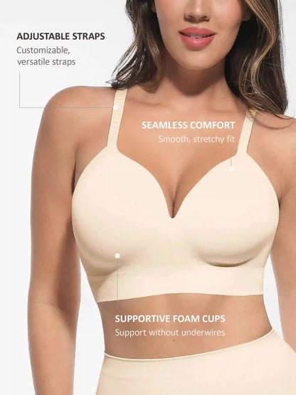 Wireless Push-Up  Adjustable Full Coverage Bra