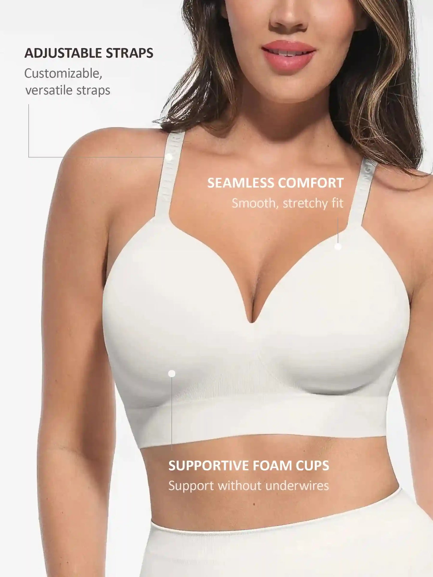 Wireless Push-Up  Adjustable Full Coverage Bra