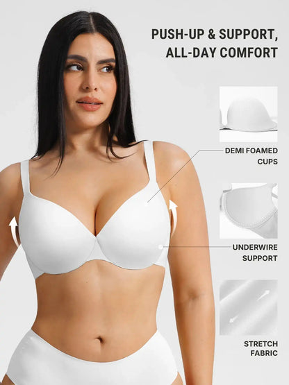 Push Up Lightly Lined Demi Bra