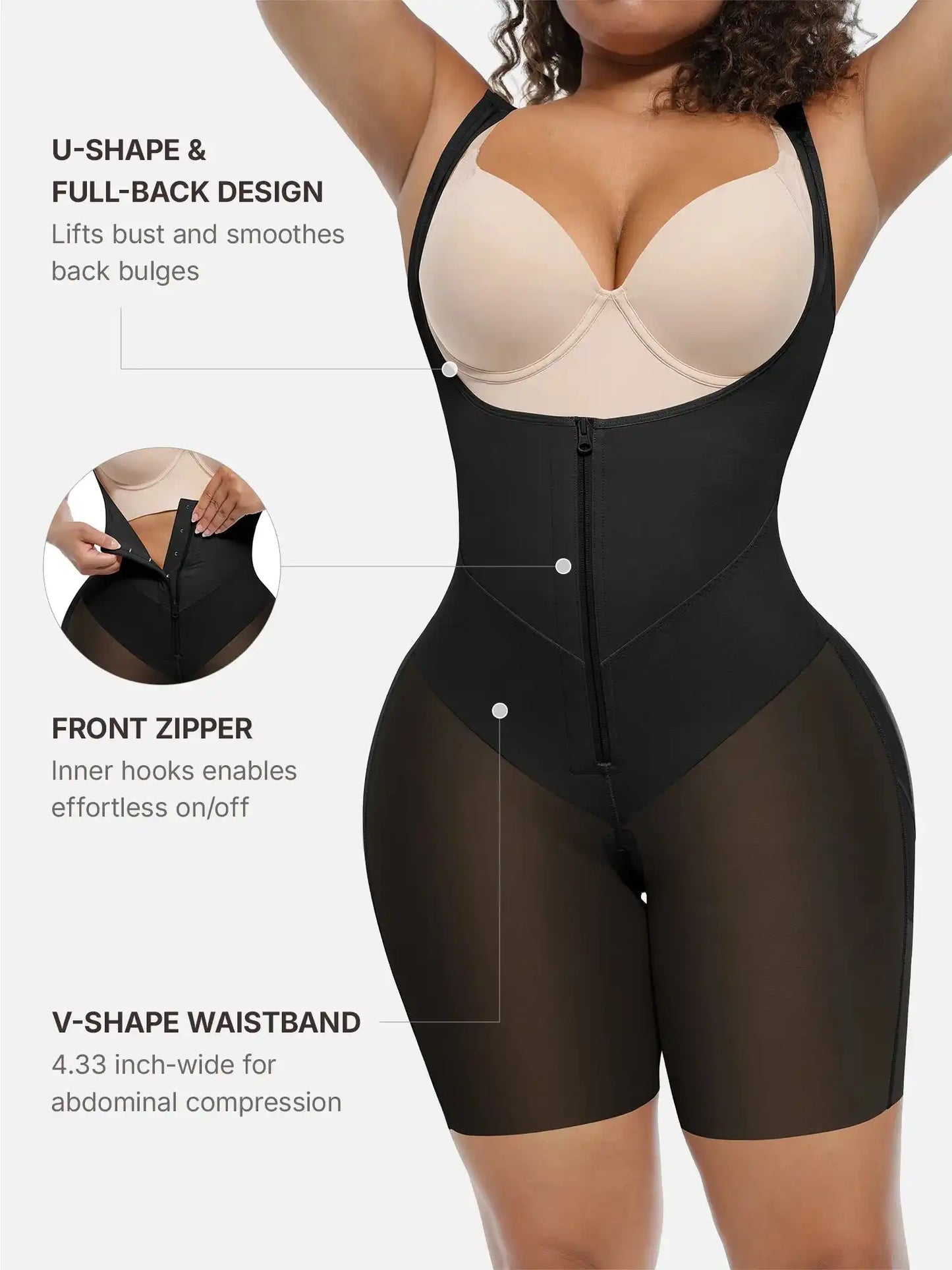 V-Shaped Shaping Lift Bodysuit & Unlined Soft Bra Bundle