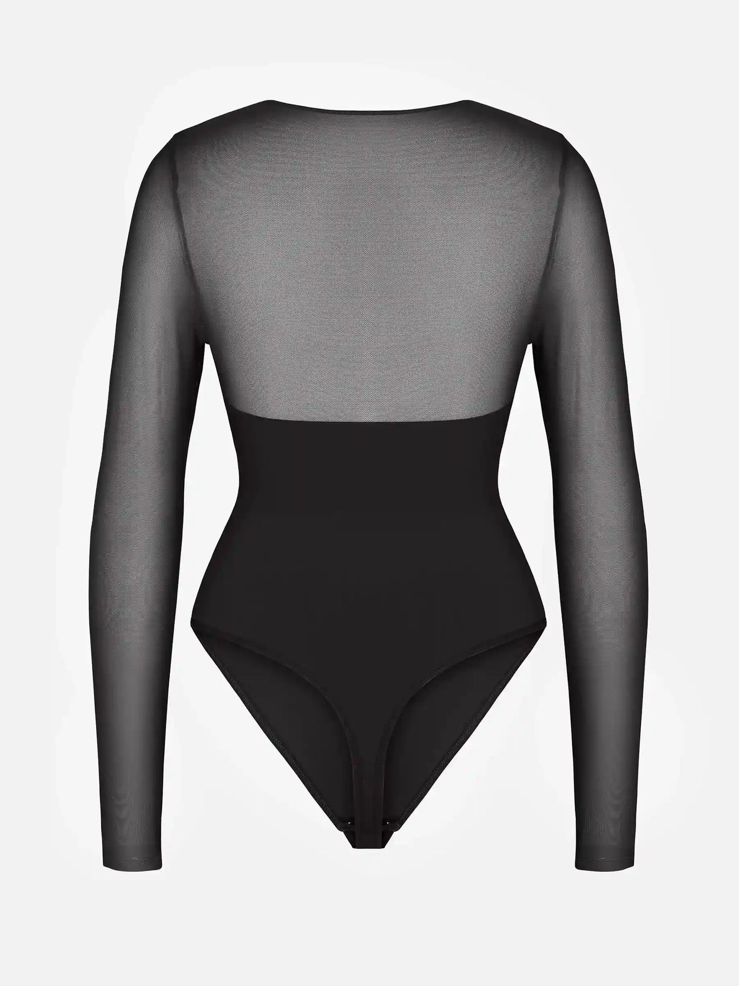 Mesh Panel V-Neck Bodysuit