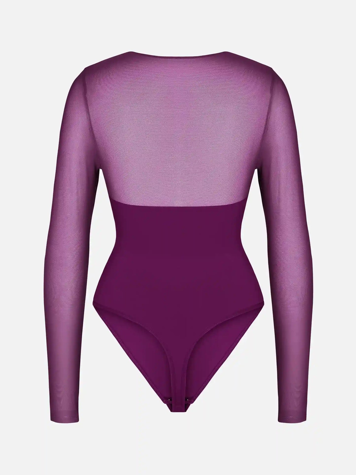 Mesh Panel V-Neck Bodysuit