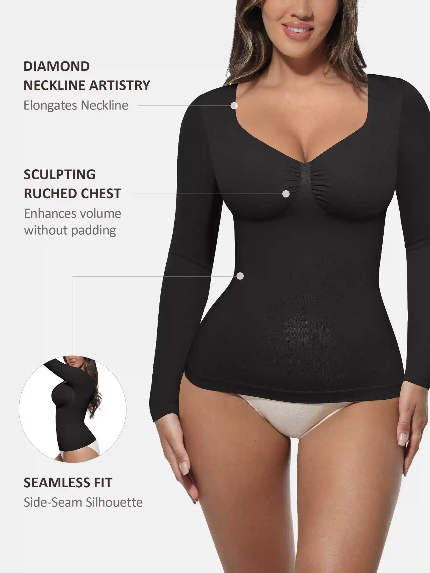 Seamless Long-Sleeve Everyday Shaper Top