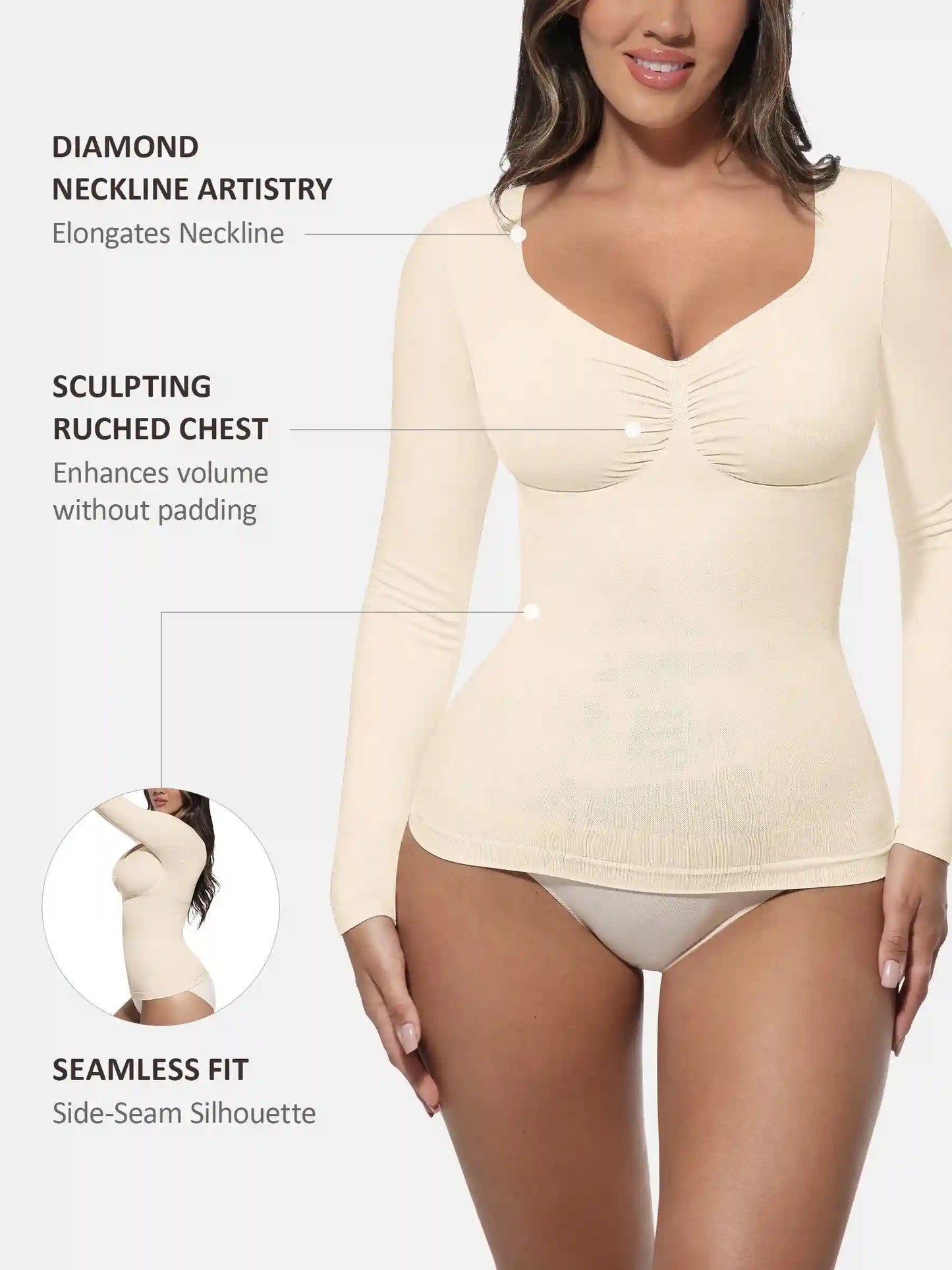Seamless Long-Sleeve Everyday Shaper Top