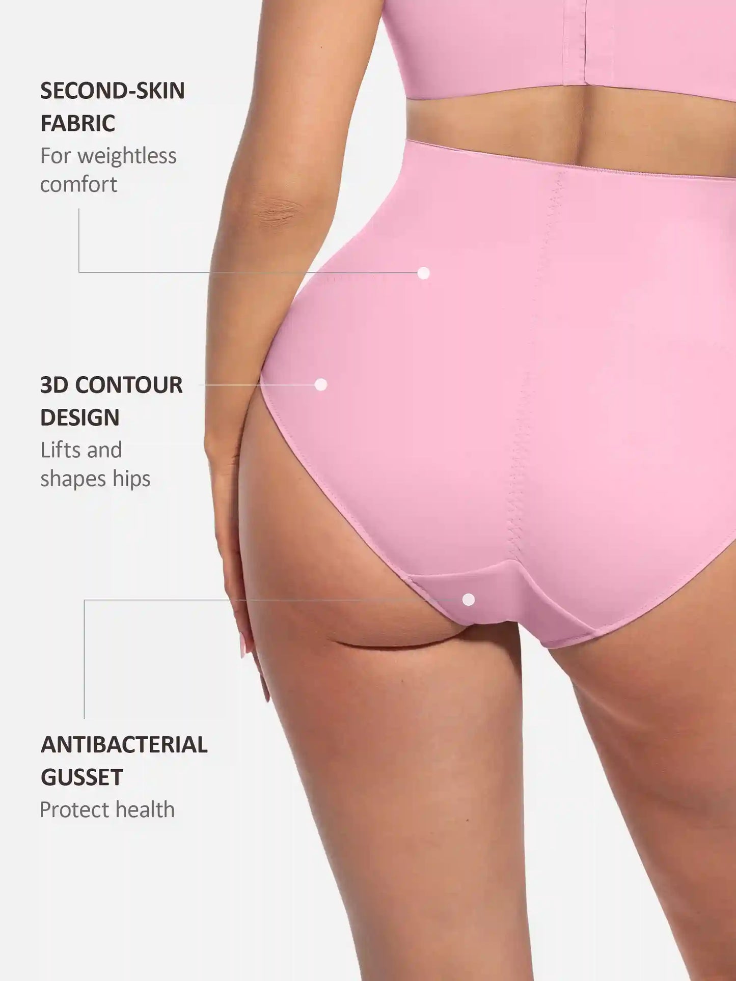 Built-in Elastic Mid-Waist Shaping Panties