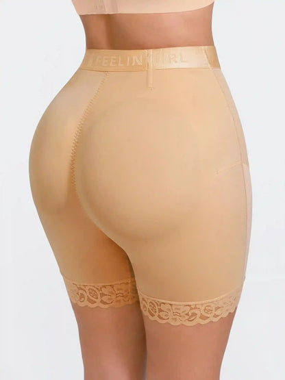 Front-Zip Mid-Waist Shaper Shorts