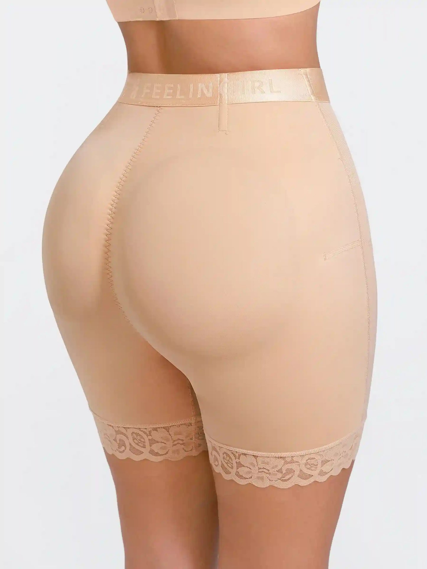 Front-Zip Mid-Waist Shaper Shorts