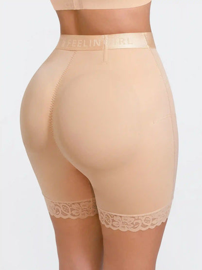 Front-Zip Mid-Waist Shaper Shorts