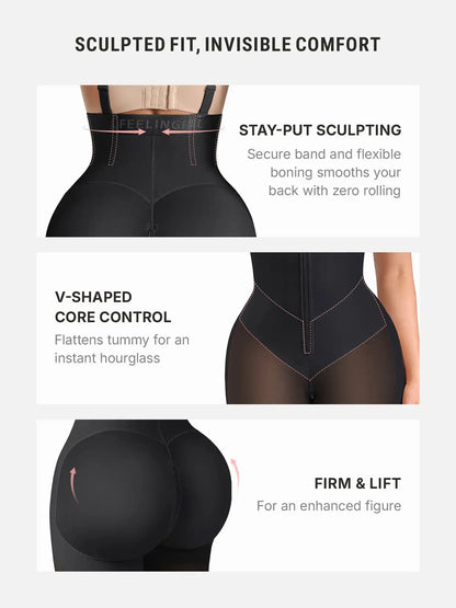 Wide V-neck Belt High-Waist Shaping Shorts