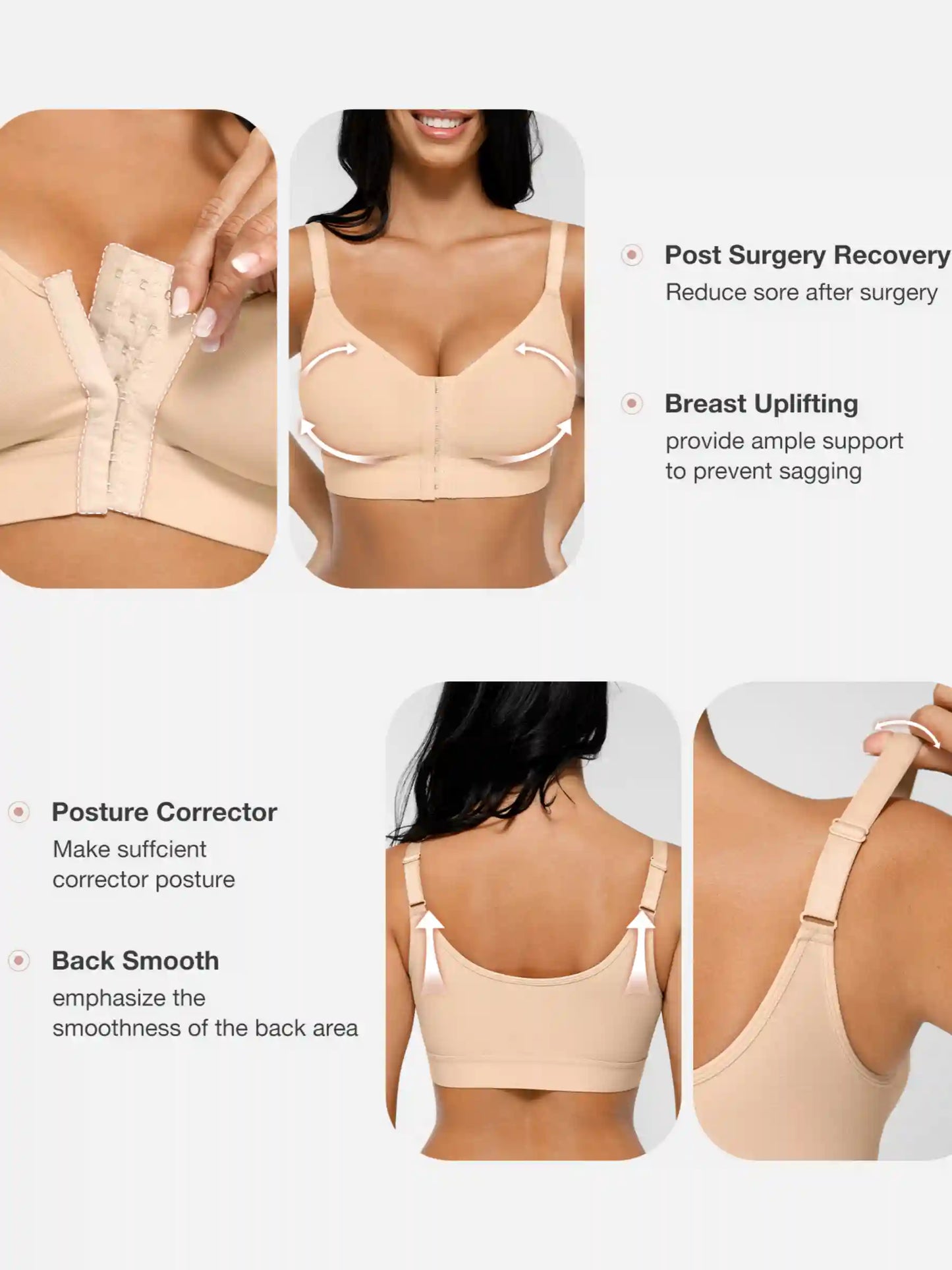 Front-Closure Support Soft Bra