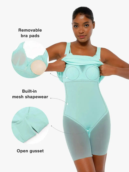 Popilush Shapewear Modal Sculpting Inner Lace Cami Mini Dress