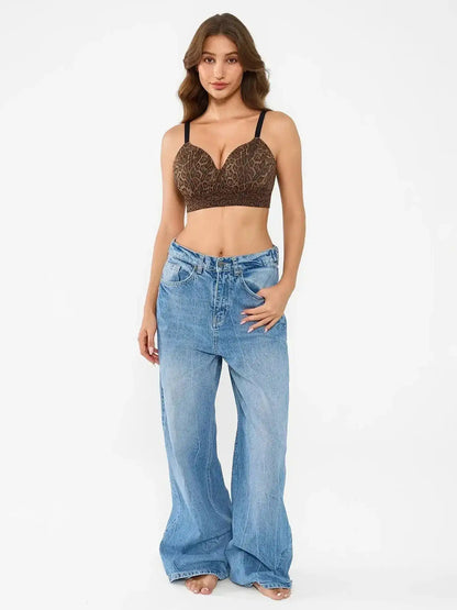 Popilush Seamless Wireless Leopard Shaping Push Up Bra