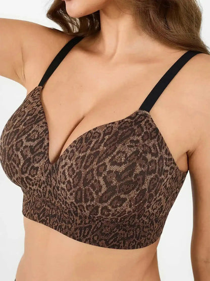 Popilush Seamless Wireless Leopard Shaping Push Up Bra