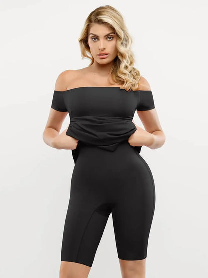 Popilush Shapewear Off-Shoulder Tummy Control Smoothing Maxi Dress