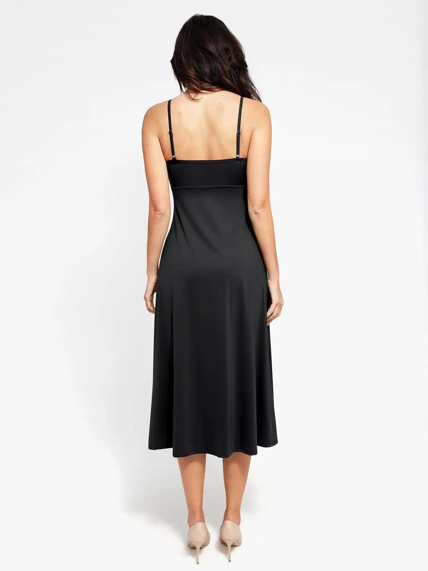 Popilush Shapewear Built-In Sculpting A-Line Midi Slip Dress