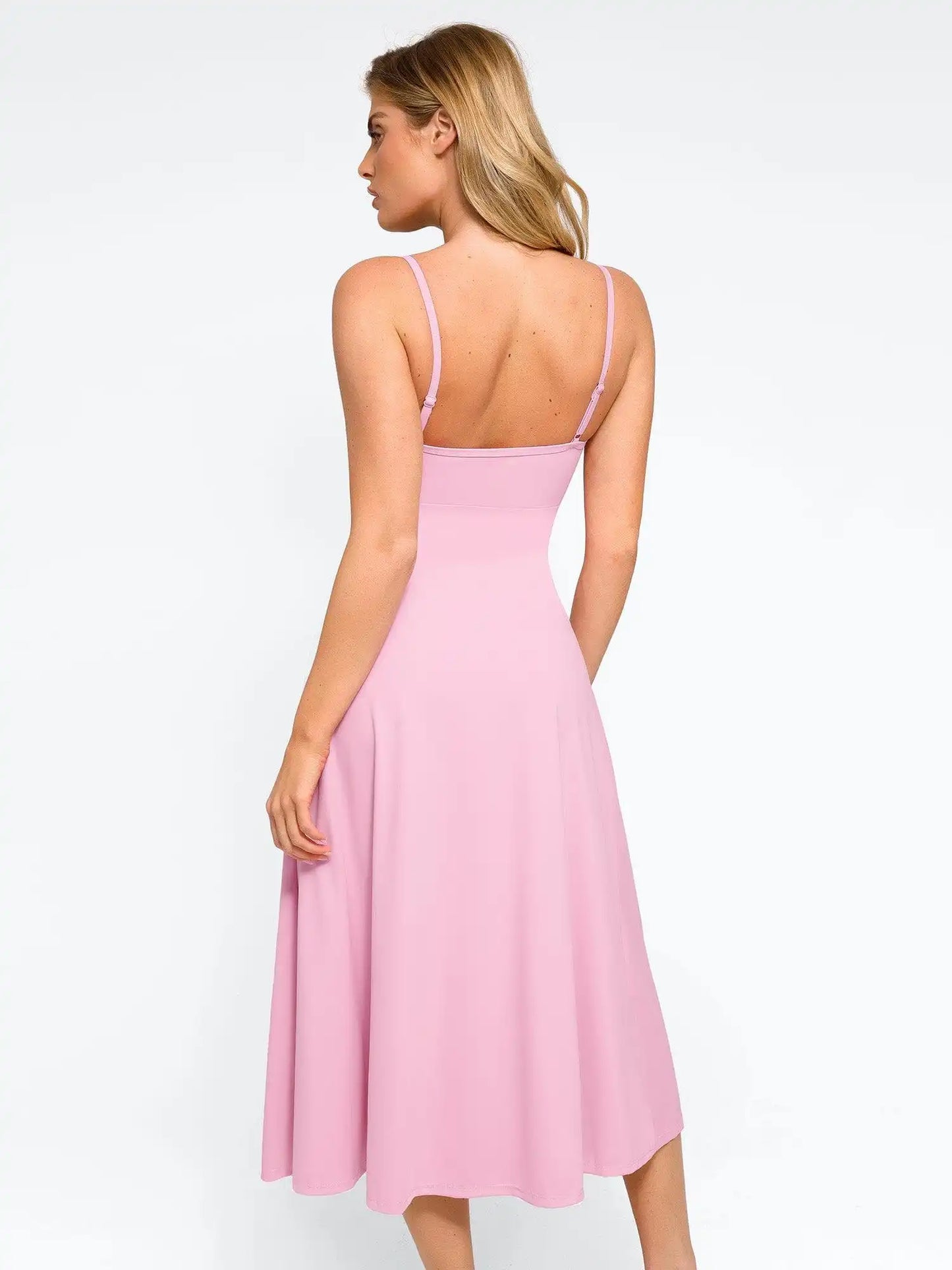 Popilush Shapewear Built-In Sculpting A-Line Midi Slip Dress